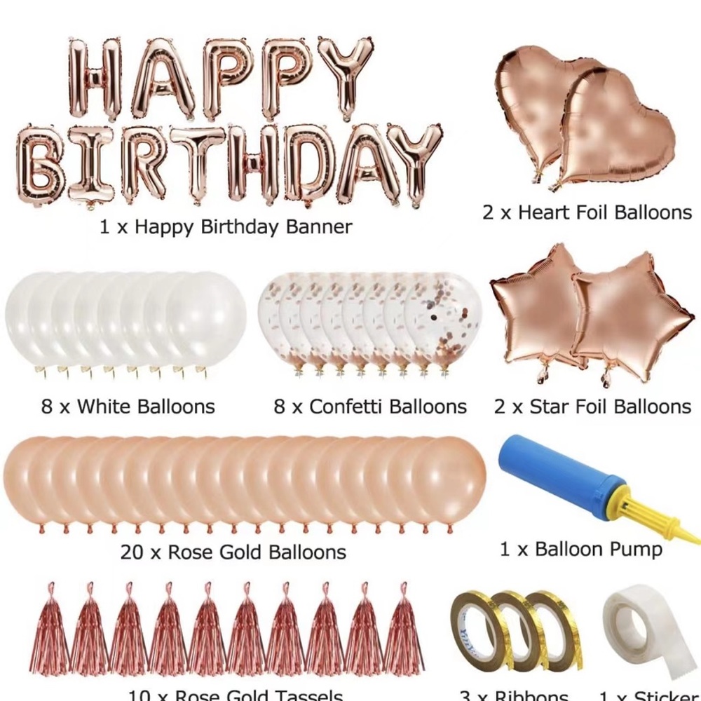 Birthday Decorations, Z-NUOJIA 56 PCS Party Supplies Set with Happy